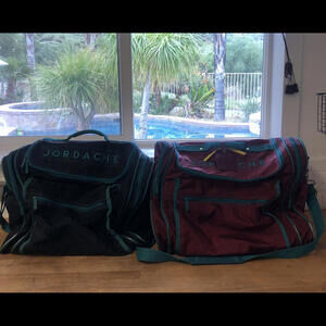 2 Vintage Jordache Duffle Bags Luggage 80’s 90’s Colorful Rare Nylon